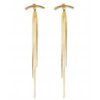 E1293 - Tassel metal long earrings