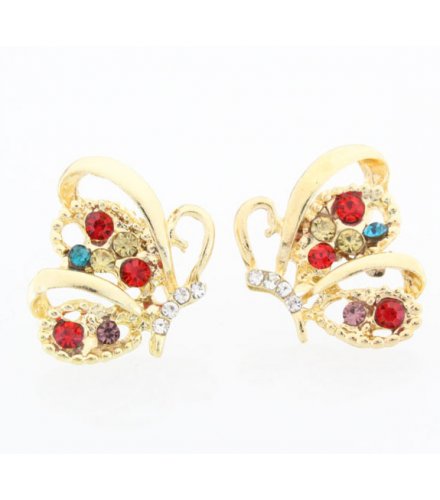 E1305 - Diamond-studded butterfly earrings