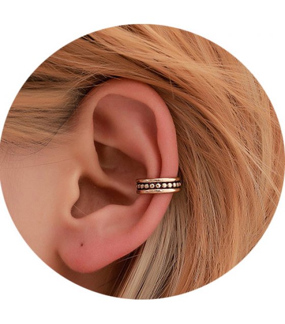 E1308 - Retro creative hollow wave ear clips