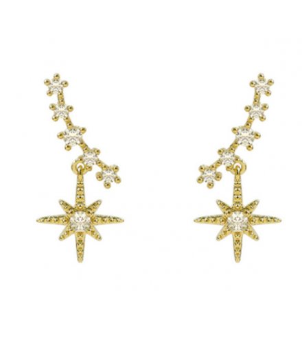 E1325 - Korean six-pointed star earrings