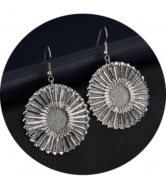 E1341 - Retro Disc Frosted Earrings