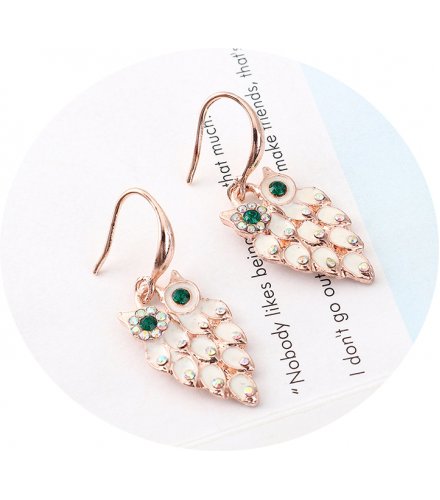 E1351 - Diamond Owl Earrings