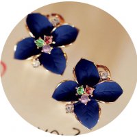 E1364 - Korean Floral Oil Drop Earrings