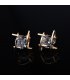 E1387 - Crystal Square Earrings