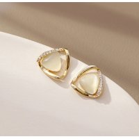 E1431 - Korean Opal Triangle Earrings