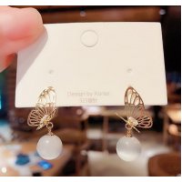E1439 - Korean Butterfly Pearl Earrings