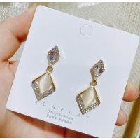 E1446 - Opal Triangle Drop Earrings