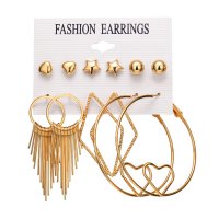 E1459 - Punk style big circle tassel earrings 