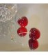 E1465 - Red Cherry Long Earrings
