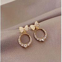 E1475 - White Bowknot Earrings
