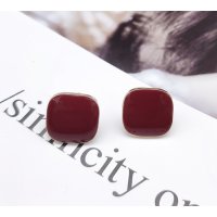 E1490 - Red Square Earrings