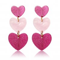 E1512 - Three-layer heart-shaped love earrings
