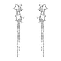 E1513 - Rhinestone Star Decor Drop Earrings