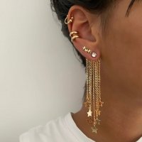 E1516 - Five-pointed star pendant tassel earrings