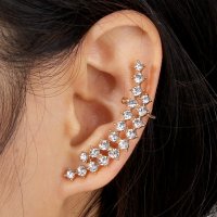 E1579 -  Hollow Diamond Cuff Earrings