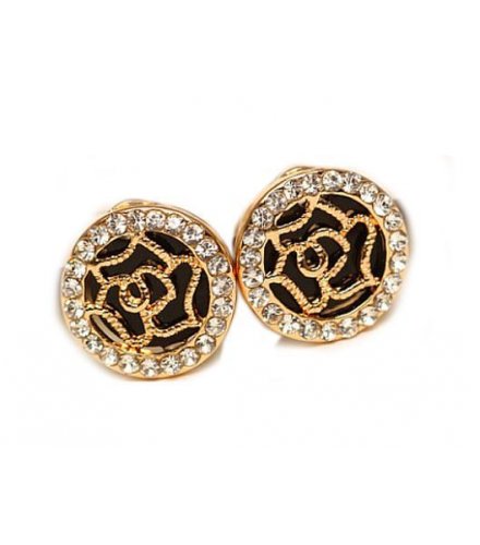 E488 - Hollow rose diamond earrings