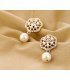 E503 -  Hollow flower diamond earrings