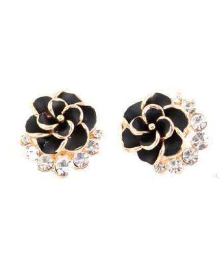 E578 - Peony camellia earrings