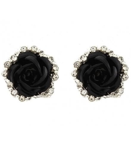 E667 - Black Rose Elegant Earring