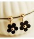 E747 - Black Flower Earrings