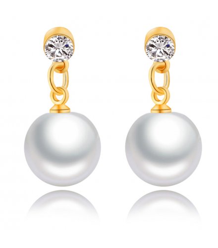 E800 - Imitation pearl earrings with ear stud earrings
