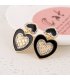 E829 - Heart shape tassel earrings