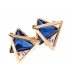 E844 - Triangle square geometric crystal earrings
