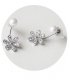 E849 - Six-leaf clover diamond pearl earrings