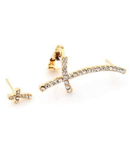 E853 - Cross diamond clip earrings