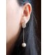 E859 - Asymmetrical Wings Pearl Earrings
