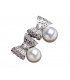 E882 - Zircon inlaid beautiful pearl bow Earrings