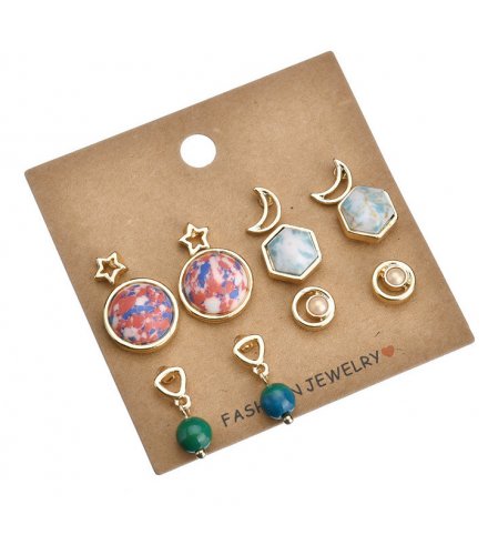 E907 - Geometry gemstone earrings