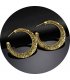 E939 - Hollow carved semi-circle fashion earrings