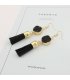 E959 - Stone tassel pendant earrings