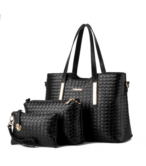 H1010 - 3pc Woven Handbag Set