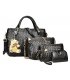H1249 - Four Piece Embossed Handbag Set