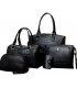 H1287 - Fashion Crocodile Pattern 5 Piece Messenger Handbag Set