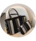 H1357 - Striped canvas portable tote bag
