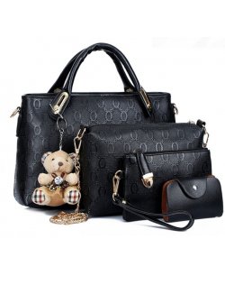 H1367 - Embossed four-piece Handbag Set