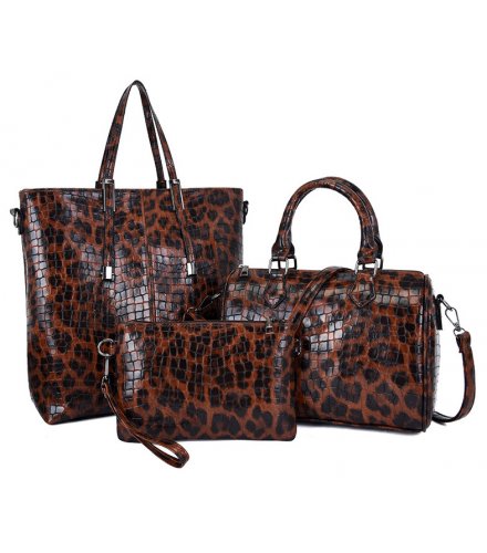 H1380 - Korean Leopard Pattern 3 Piece Handbag Set