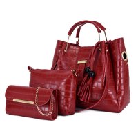 H1384 - Three-piece Tassel Bucket Handbag Set
