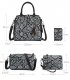 H1389 - Snake skin Pattern Four Piece Crossbody Handbag Set