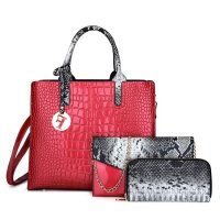 H1390 - Three Piece Stylish Fashion Handbag Set