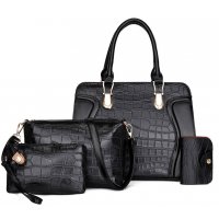 H1393 - Four-piece embossed crocodile pattern Handbag Set