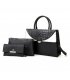 H1751 - Stylish Black & White 3pc Handbag Set