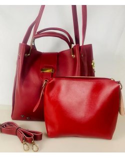 H1644 - Red Tassel 2pc Handbag Set