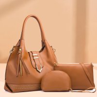 H1753 - Retro 4Pc Women's Rivet Handbag Set