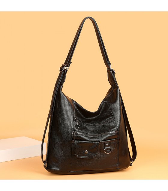 H1733 - Retro Multi-Pocket Soft Leather Bag