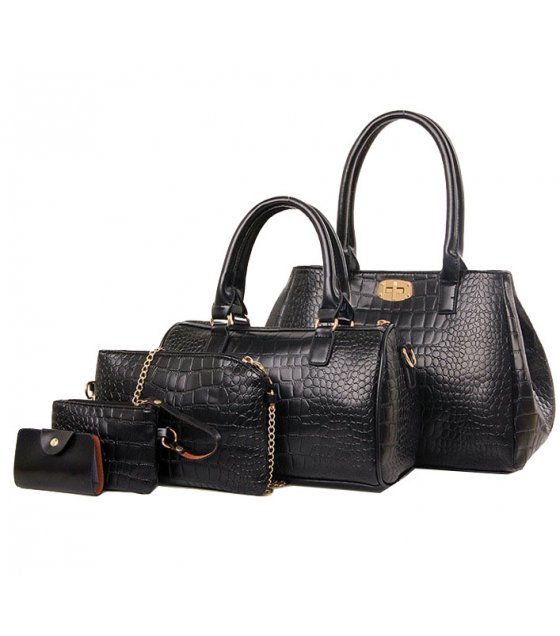 H1767 - Korean fashion crocodile pattern Handbag Set