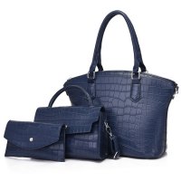 H1806 - Crocodile pattern fashion crossbody  3Pc Handbag Set